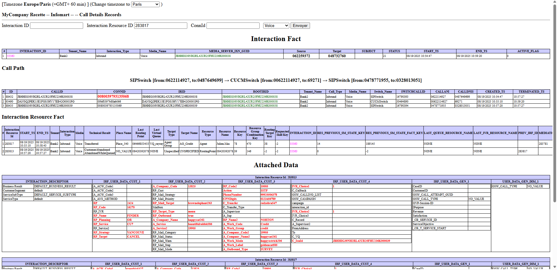 Capture d’écran - résultats de requêtes